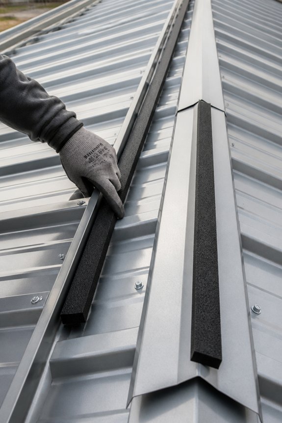 sealing gaps on metal roofs